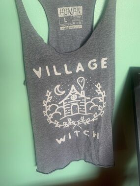 Human Made Gray Tank Top with White Village Witch Graphic